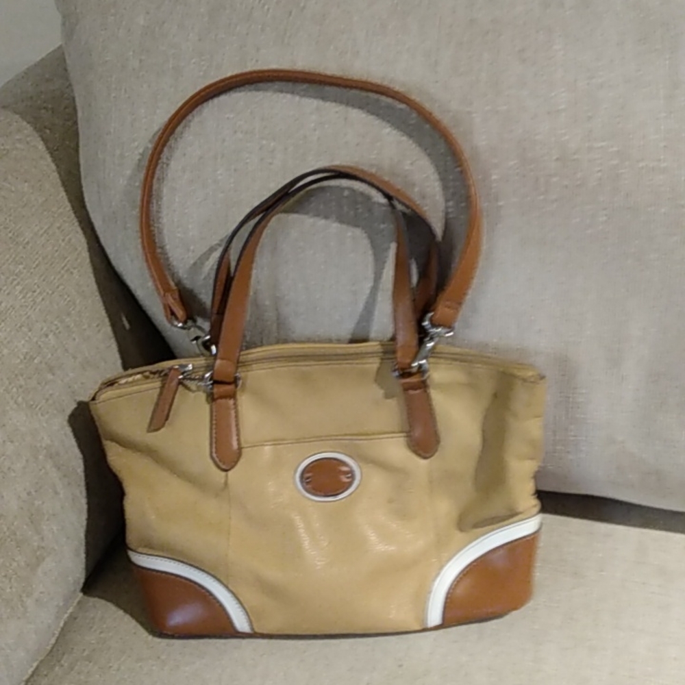 Two Tone Tan Tignanello Handbag